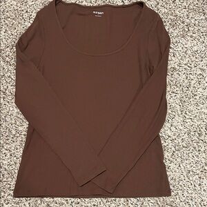 Old Navy Women's Chocolate Brown Long Sleeve Tee